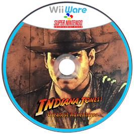 Cartridge artwork for Indiana Jones' Greatest Adventures (SNES) on the Nintendo Wii.