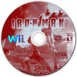 Cartridge artwork for Iron Man on the Nintendo Wii.