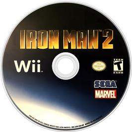 Cartridge artwork for Iron Man 2 on the Nintendo Wii.