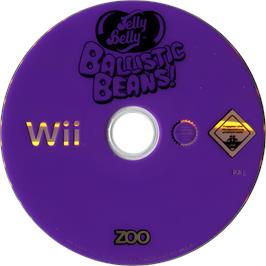 Cartridge artwork for Jelly Belly - Ballistic Beans on the Nintendo Wii.