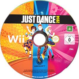 Cartridge artwork for Just Dance 2014 on the Nintendo Wii.
