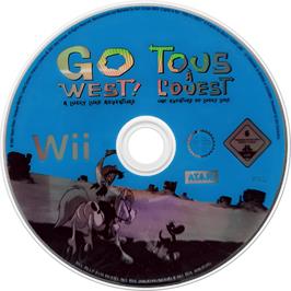 Cartridge artwork for Lucky Luke - Tous À L'ouest on the Nintendo Wii.