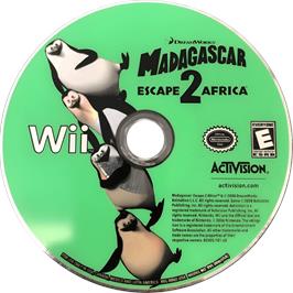 Cartridge artwork for Madagascar 2 on the Nintendo Wii.