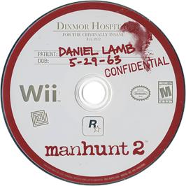 Cartridge artwork for Manhunt 2 on the Nintendo Wii.