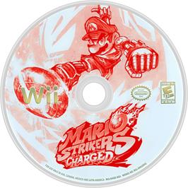 Cartridge artwork for Mario Strikers Charged Football on the Nintendo Wii.