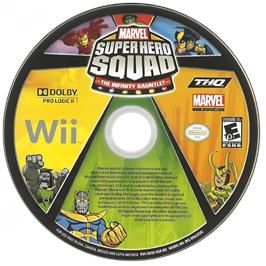 Cartridge artwork for Marvel Super Hero Squad - Le Gant De L'infini on the Nintendo Wii.