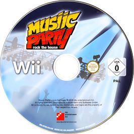 Cartridge artwork for Musiic Party - Rock The House on the Nintendo Wii.
