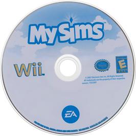 Cartridge artwork for MySims on the Nintendo Wii.