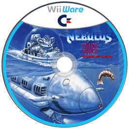 Cartridge artwork for Nebulus (C64) on the Nintendo Wii.