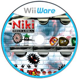 Cartridge artwork for Niki Rock And Ball on the Nintendo Wii.