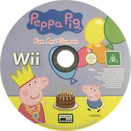 Cartridge artwork for Peppa Pig : Fun and Games on the Nintendo Wii.