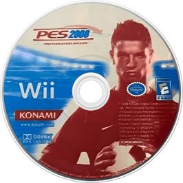 Cartridge artwork for Pro Evolution Soccer 2008 on the Nintendo Wii.