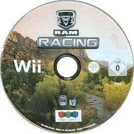 Cartridge artwork for Ram Racing on the Nintendo Wii.