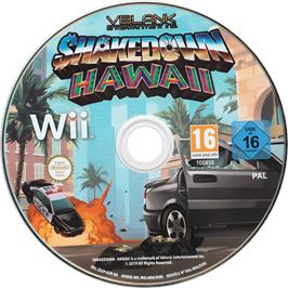 Cartridge artwork for Shakedown - Hawaii on the Nintendo Wii.