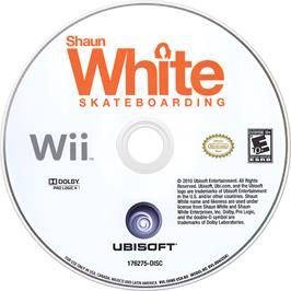 Cartridge artwork for Shaun White Skateboarding on the Nintendo Wii.