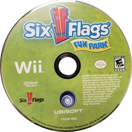 Cartridge artwork for Six Flags Fun Park on the Nintendo Wii.