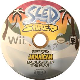 Cartridge artwork for Sled Shred on the Nintendo Wii.