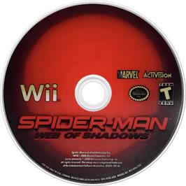 Cartridge artwork for Spider-man - Le Règne Des Ombres on the Nintendo Wii.