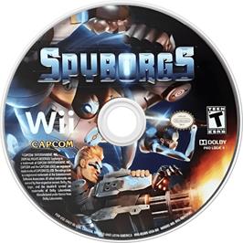 Cartridge artwork for Spyborgs on the Nintendo Wii.
