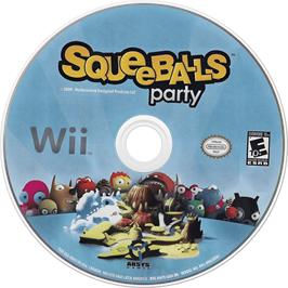 Cartridge artwork for Squeeballs Party on the Nintendo Wii.
