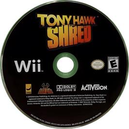 Cartridge artwork for Tony Hawk Shred on the Nintendo Wii.