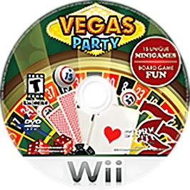 Cartridge artwork for Vegas Party on the Nintendo Wii.