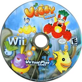 Cartridge artwork for Veggy World on the Nintendo Wii.