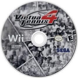 Cartridge artwork for Virtua Tennis 4 on the Nintendo Wii.