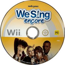 Cartridge artwork for We Sing Encore on the Nintendo Wii.