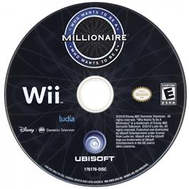 Cartridge artwork for Who Wants To Be A Millionaire on the Nintendo Wii.