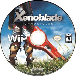 Cartridge artwork for Xenoblade Chronicles on the Nintendo Wii.