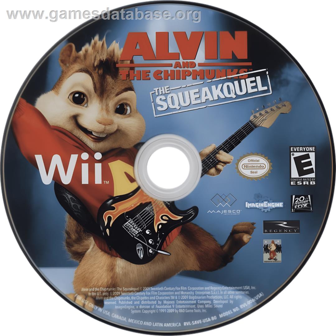 Alvin And The Chipmunks - The Squeakquel - Nintendo Wii - Artwork - Cartridge