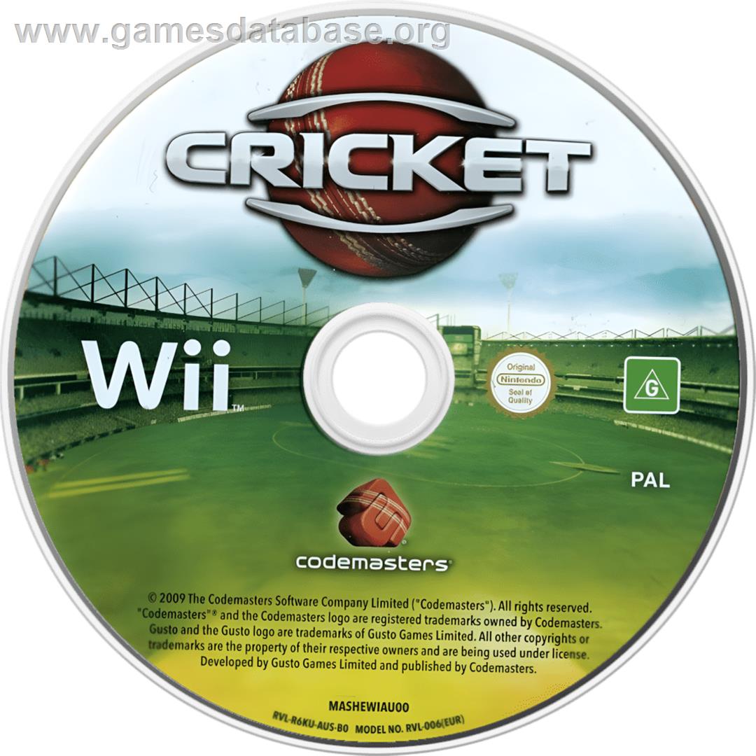 Ashes Cricket 2009 - Nintendo Wii - Artwork - Cartridge