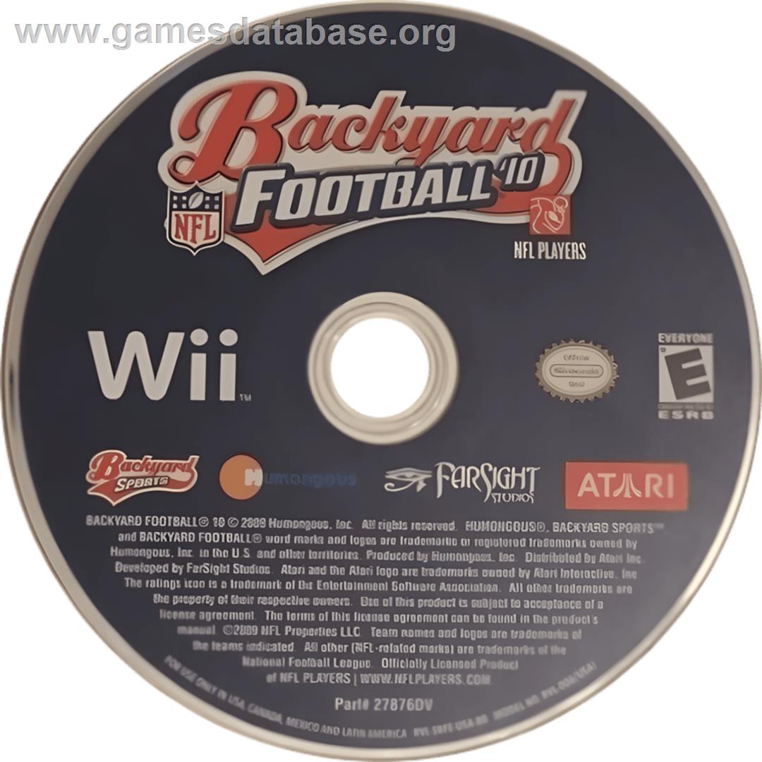 Backyard Football '10 - Nintendo Wii - Artwork - Cartridge