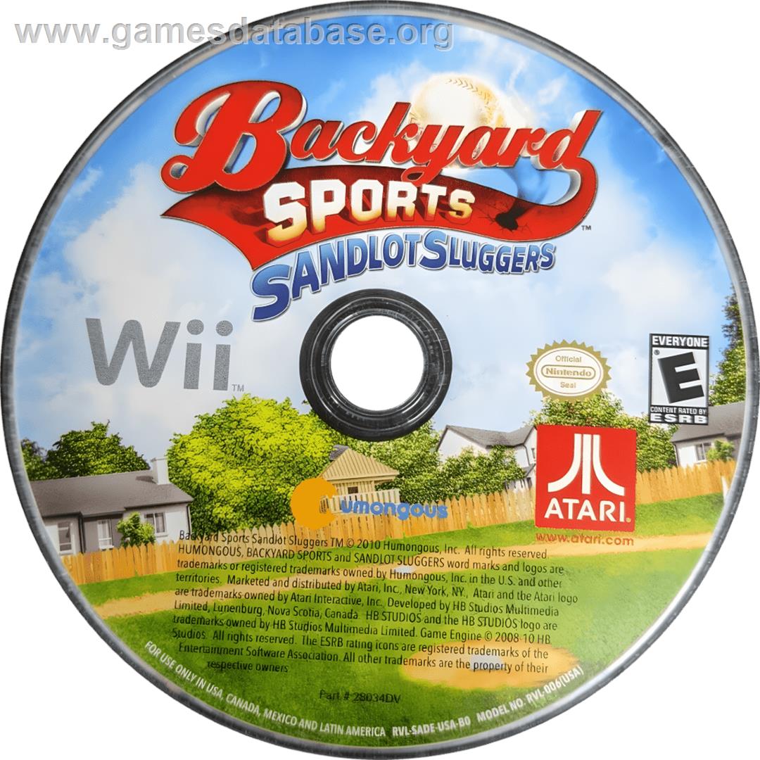Backyard Sports - Sandlot Sluggers - Nintendo Wii - Artwork - Cartridge