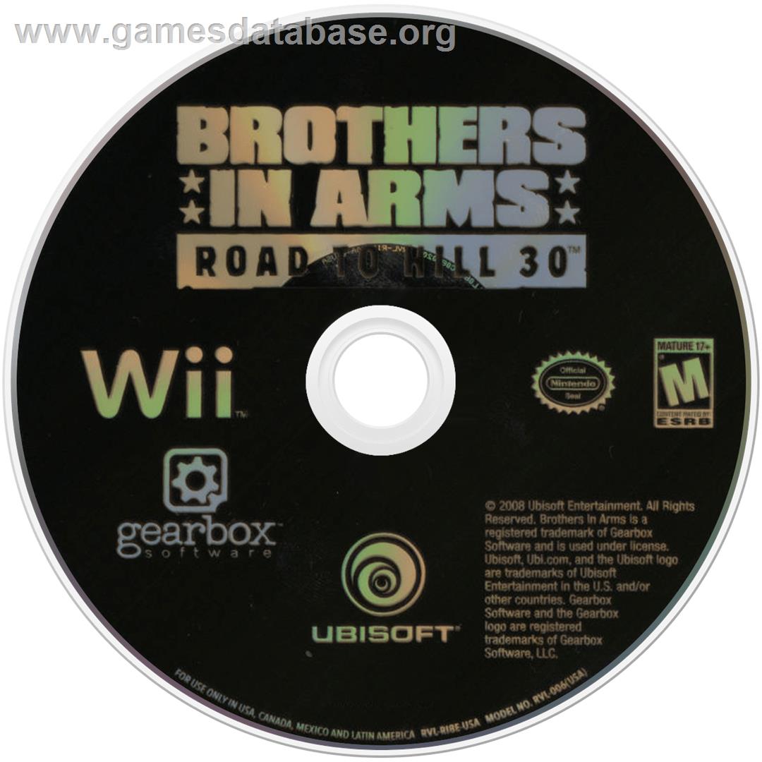 Brothers In Arms - Road To Hill 30 - Nintendo Wii - Artwork - Cartridge