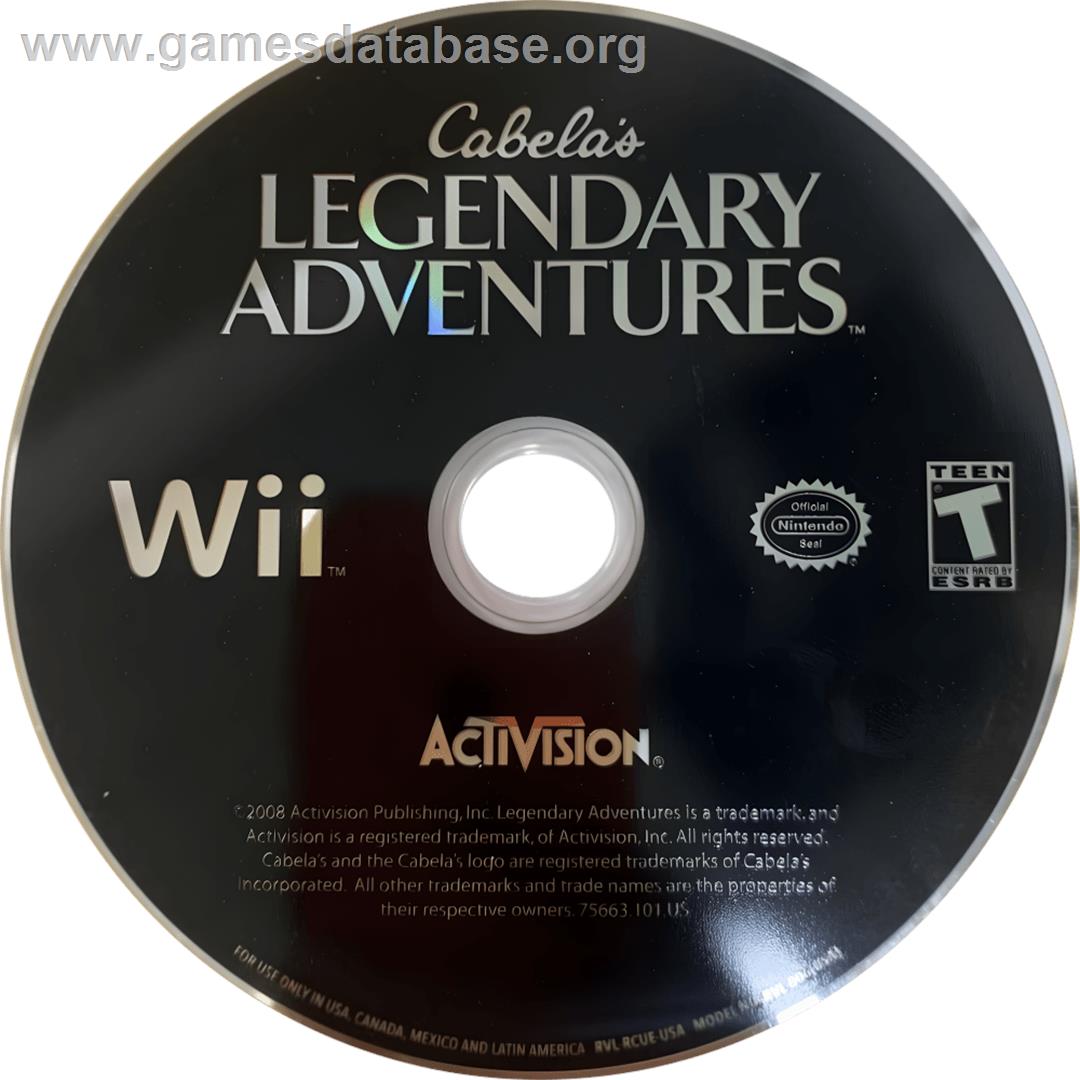 Cabela's Legendary Adventures - Nintendo Wii - Artwork - Cartridge