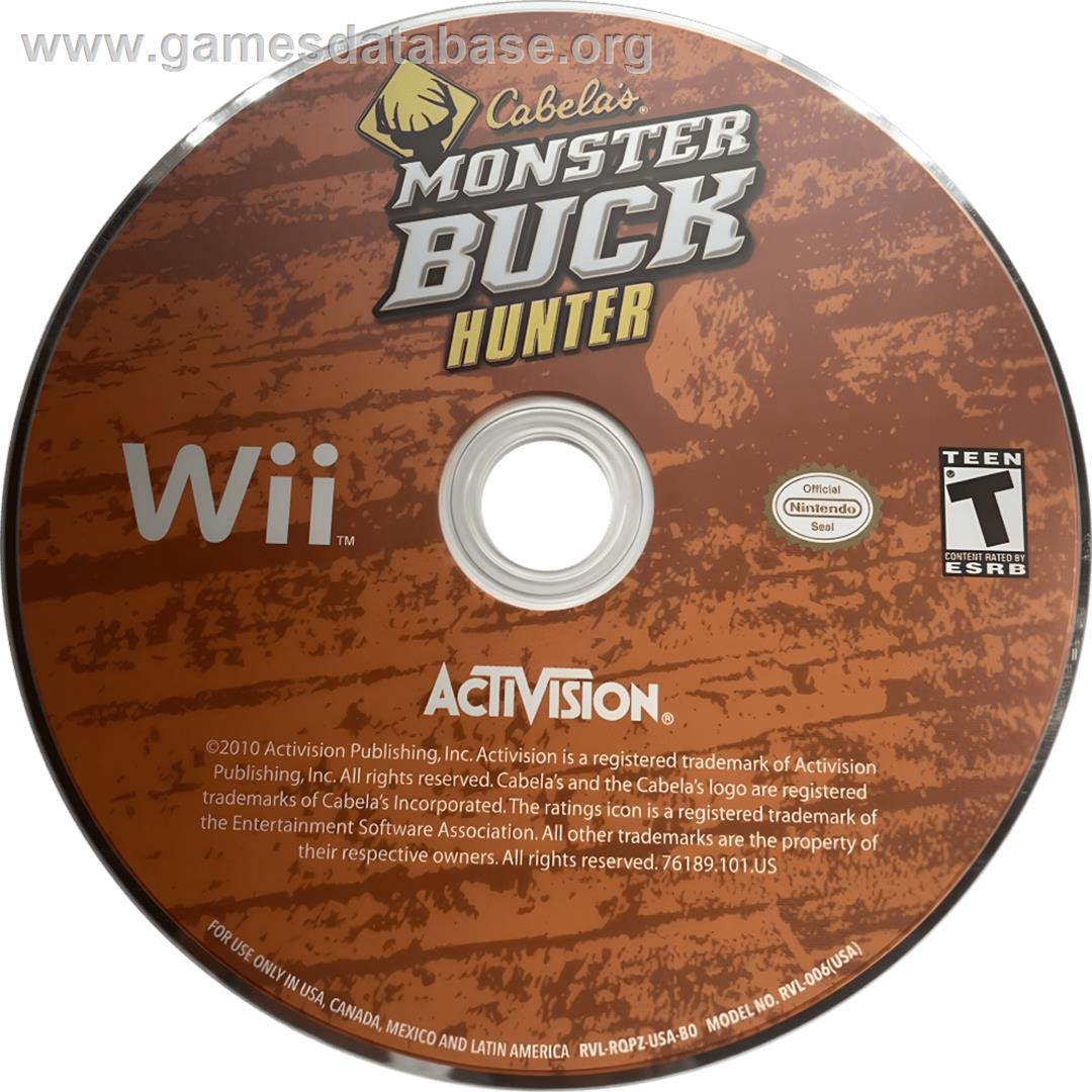 Cabela's Monster Buck Hunter - Nintendo Wii - Artwork - Cartridge