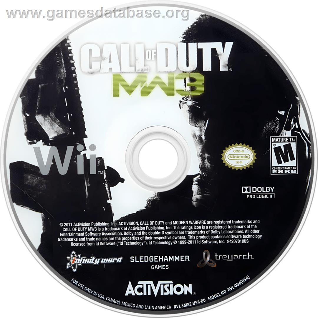 Call Of Duty - Modern Warfare 3 - Nintendo Wii - Artwork - Cartridge