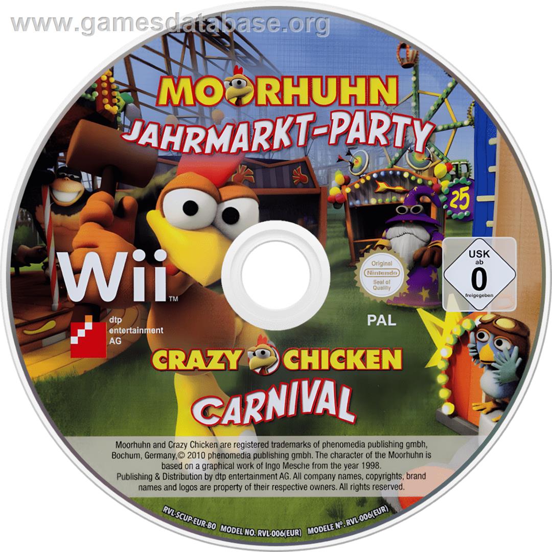 Crazy Chicken - Carnival - Nintendo Wii - Artwork - Cartridge
