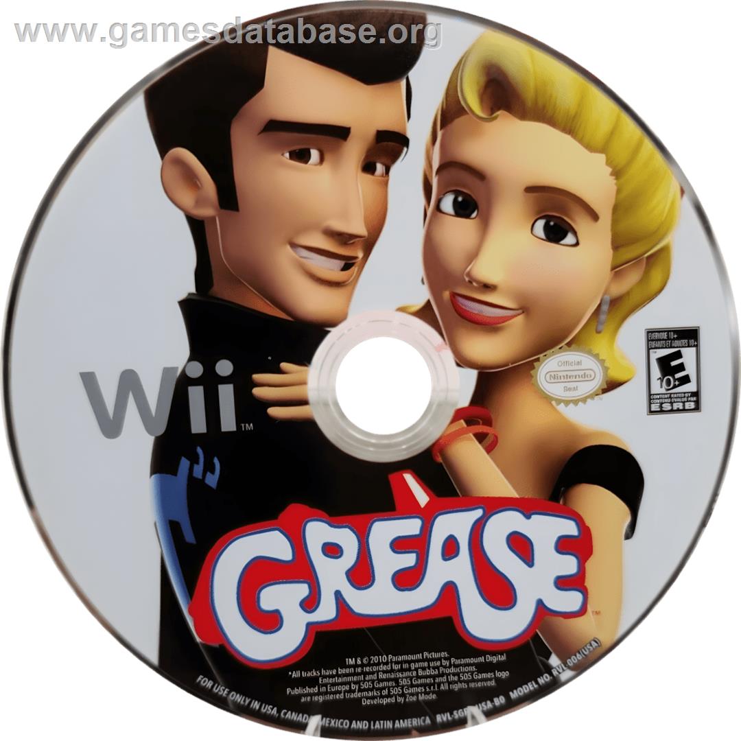 Grease - Le Jeu Vidéo Officiel - Nintendo Wii - Artwork - Cartridge