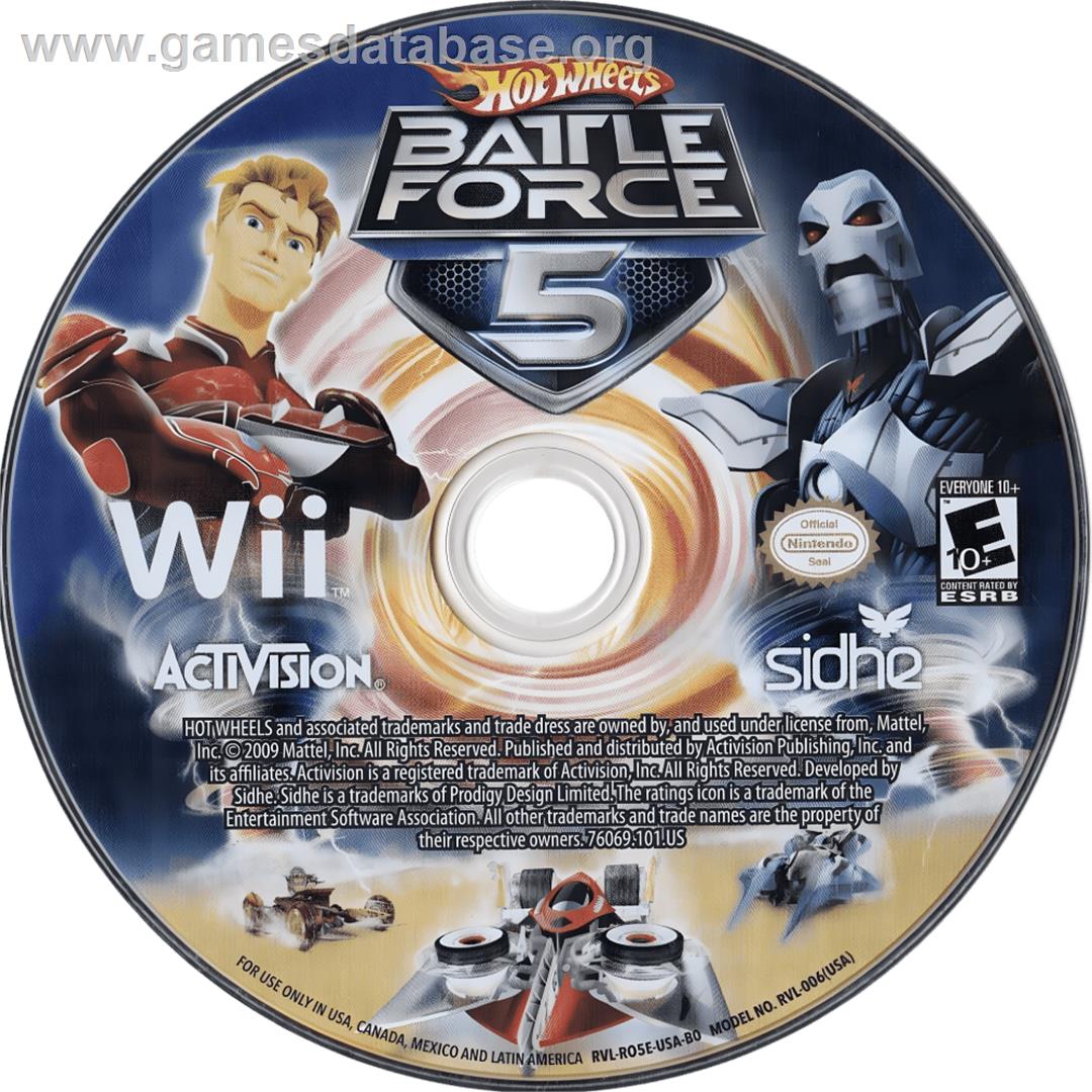 Hot Wheels - Battle Force 5 - Nintendo Wii - Artwork - Cartridge