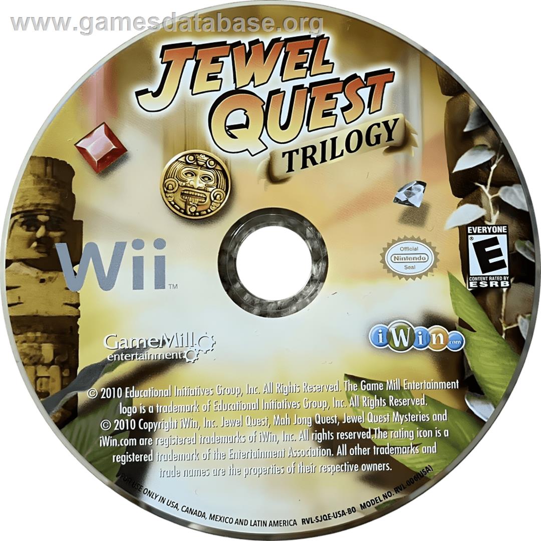 Jewel Quest Trilogy - Nintendo Wii - Artwork - Cartridge