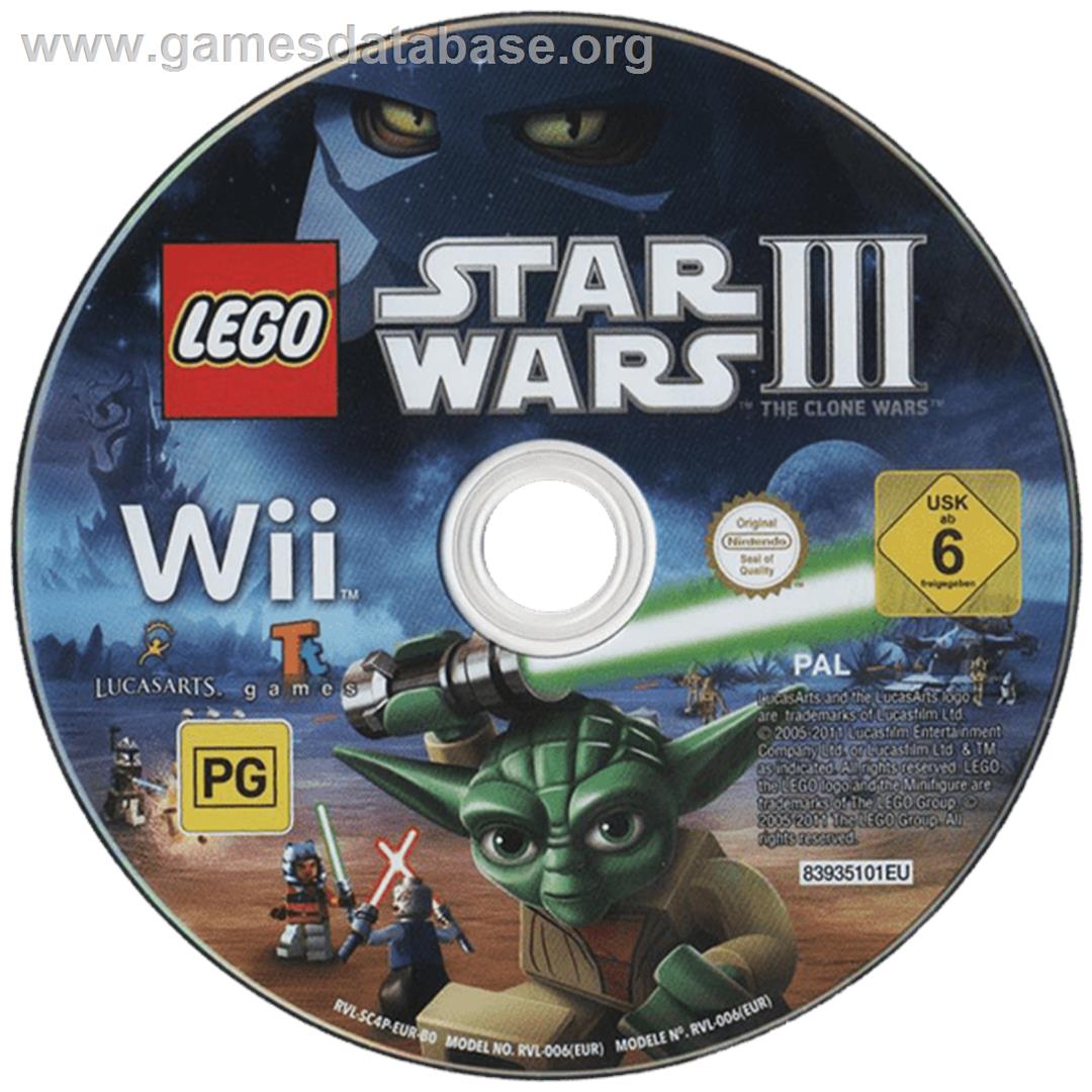 LEGO Star Wars III - The Clone Wars - Nintendo Wii - Artwork - Cartridge