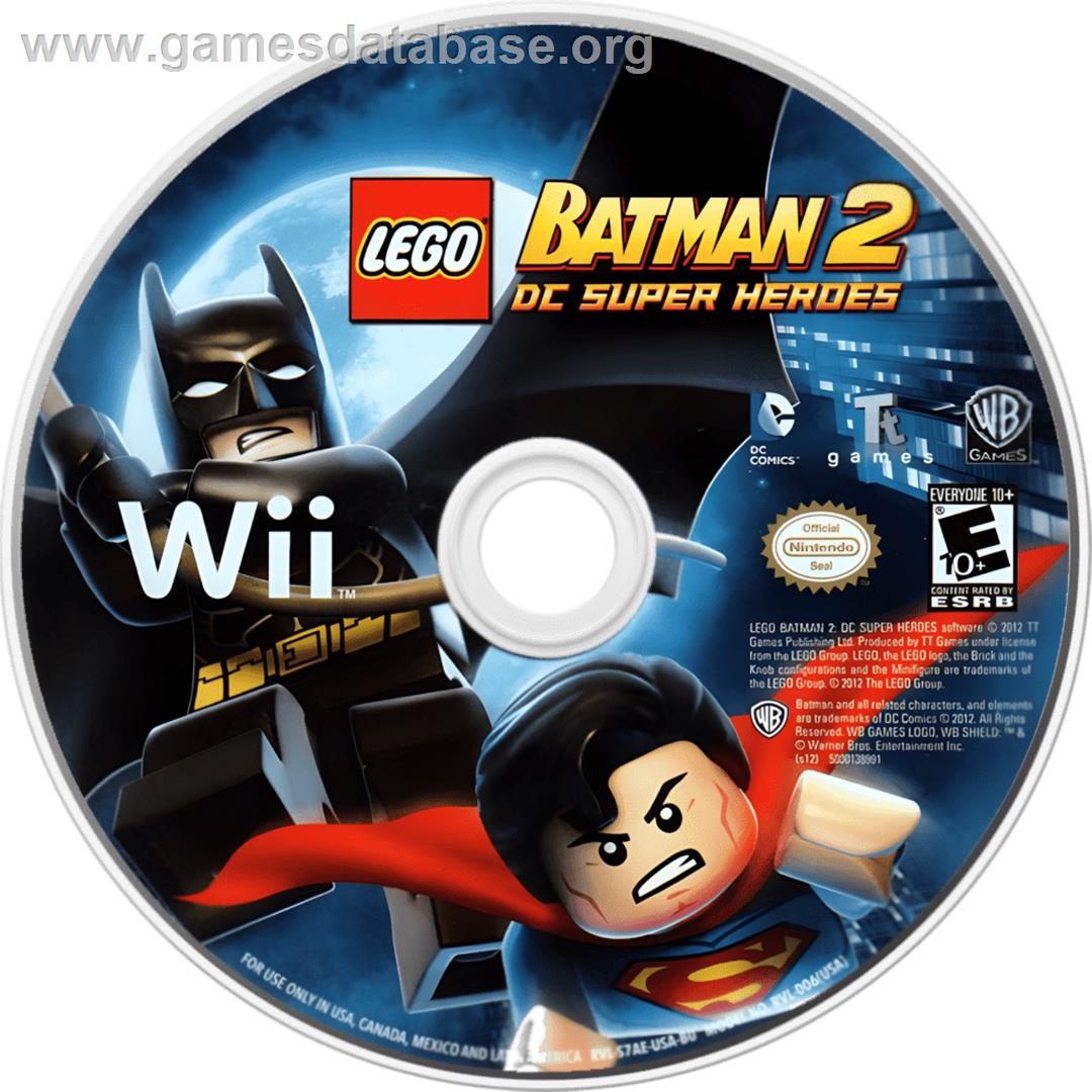 Lego Batman 2 - Dc Super Heroes - Nintendo Wii - Artwork - Cartridge