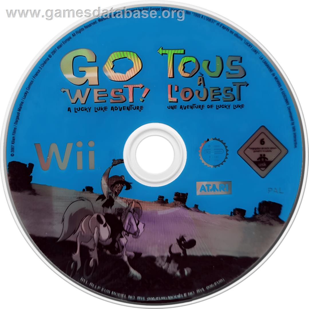 Lucky Luke - Tous À L'ouest - Nintendo Wii - Artwork - Cartridge
