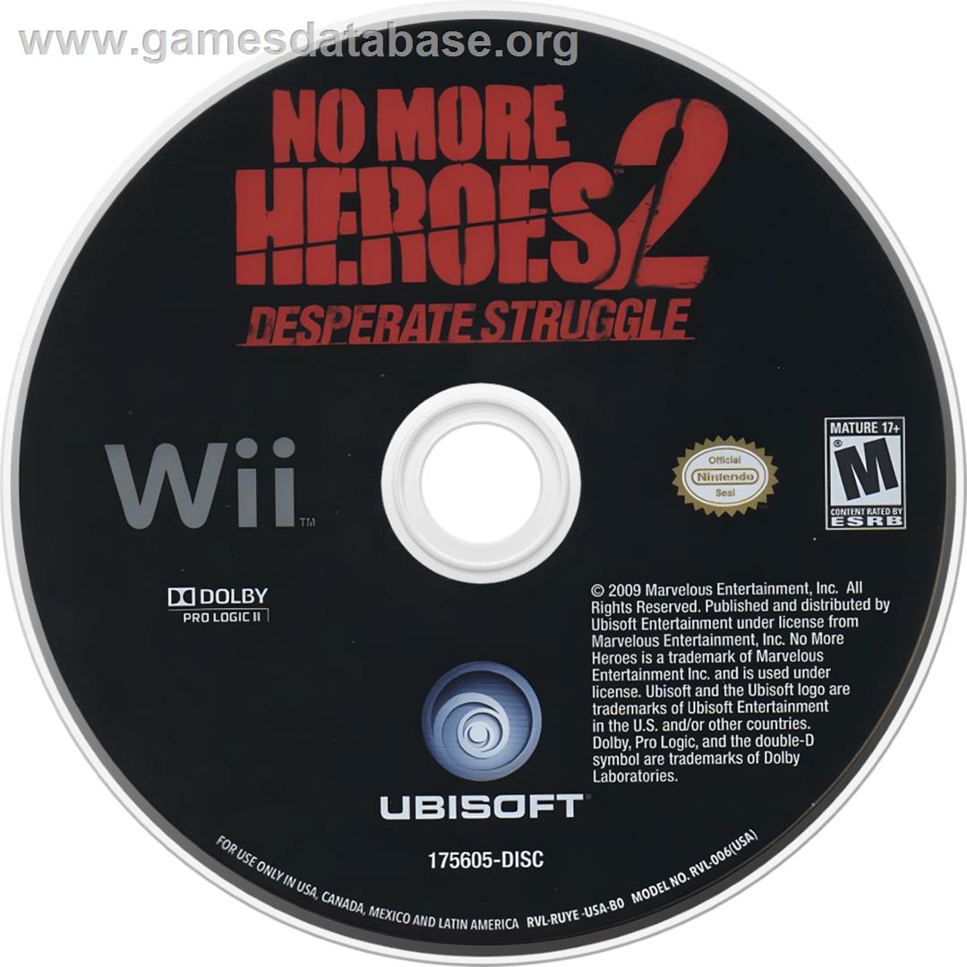 No More Heroes 2 - Desperate Struggle - Nintendo Wii - Artwork - Cartridge