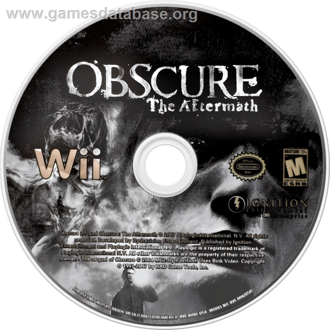 Obscure 2 - Nintendo Wii - Artwork - Cartridge