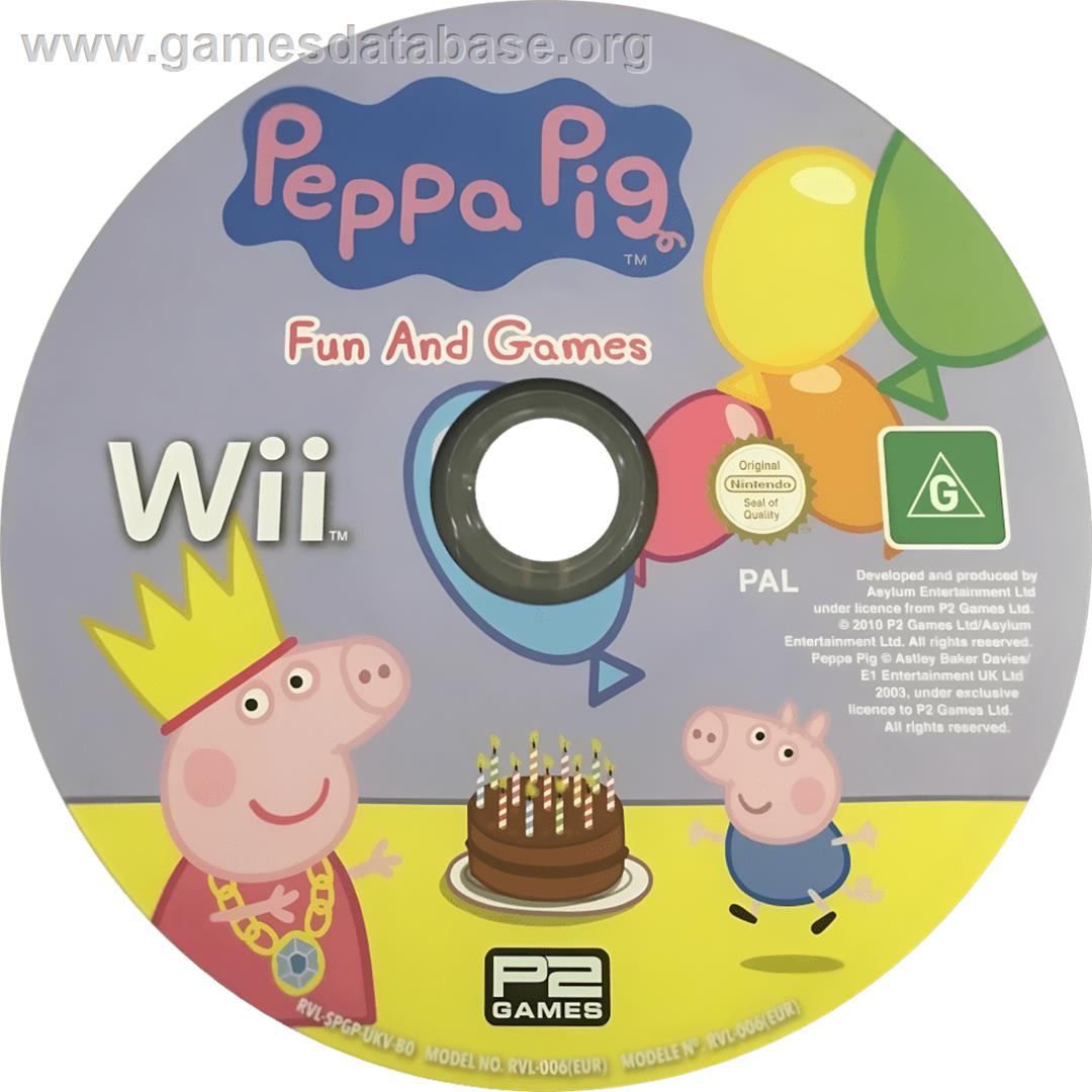 Peppa Pig : Fun and Games - Nintendo Wii - Artwork - Cartridge