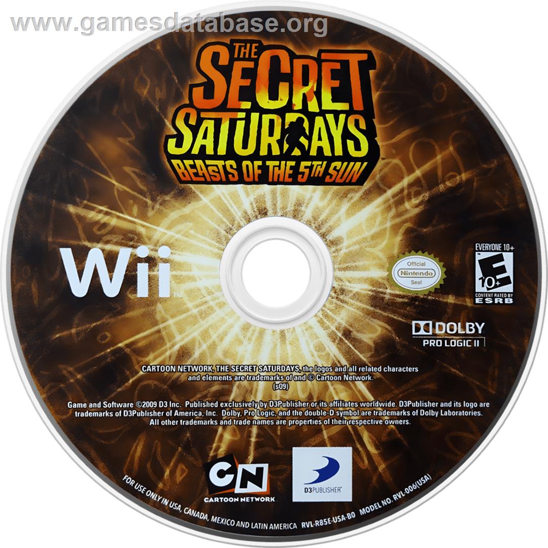 Secret Saturdays - Beasts Of The 5th Sun, The - Nintendo Wii - Artwork - Cartridge